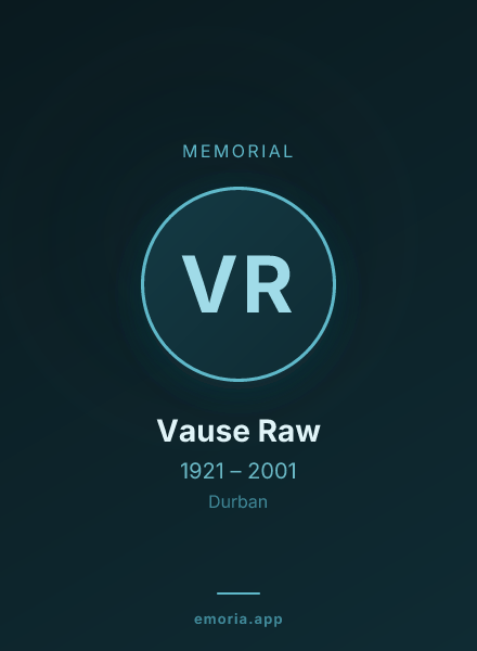 Memorial portrait of Vause Raw
