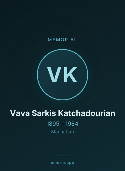 Memorial portrait of Vava Sarkis Katchadourian