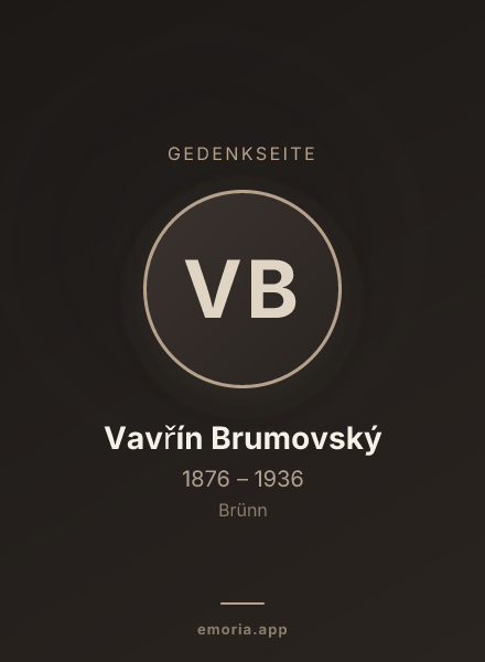 Gedenkportrait von Vavřín Brumovský