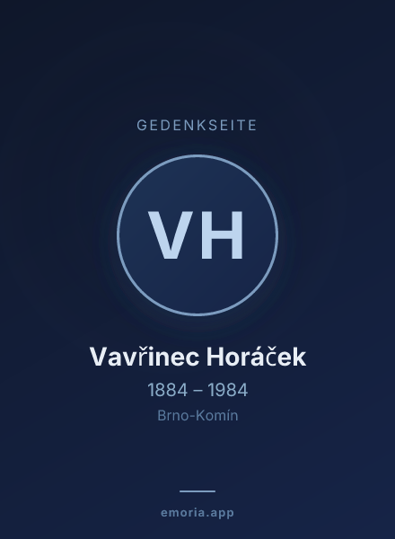 Gedenkportrait von Vavřinec Horáček
