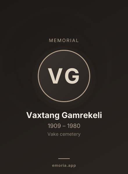 Memorial portrait of Vaxtang Gamrekeli