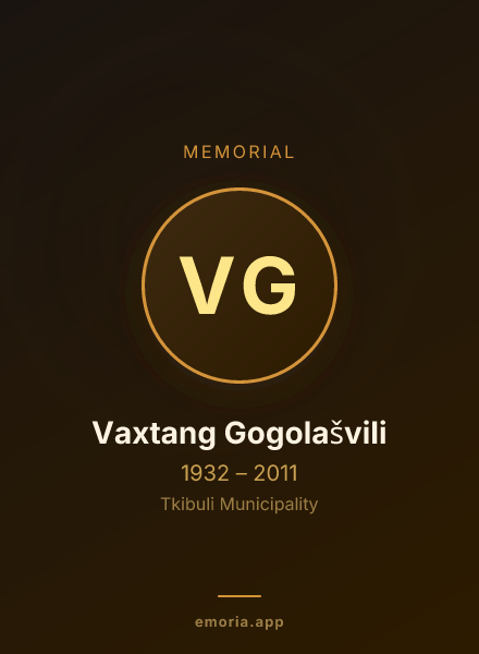 Memorial portrait of Vaxtang Gogolašvili