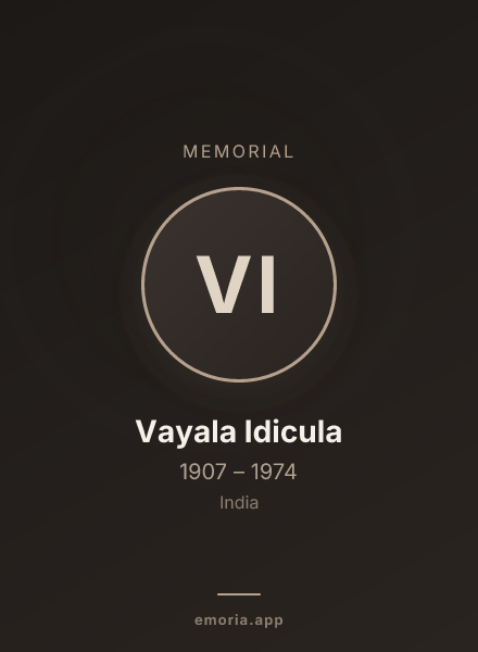Memorial portrait of Vayala Idicula