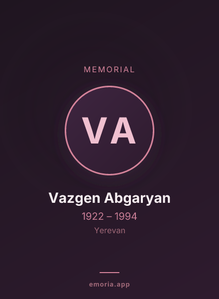 Memorial portrait of Vazgen Abgaryan