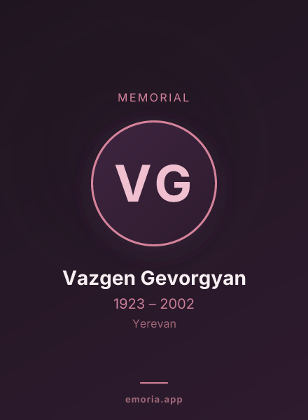 Memorial portrait of Vazgen Gevorgyan