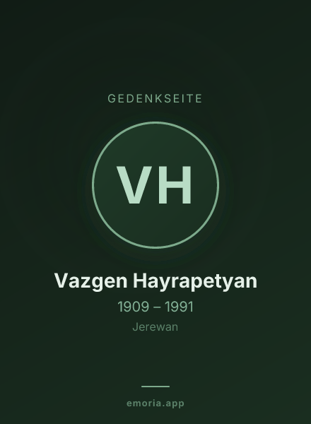 Gedenkportrait von Vazgen Hayrapetyan