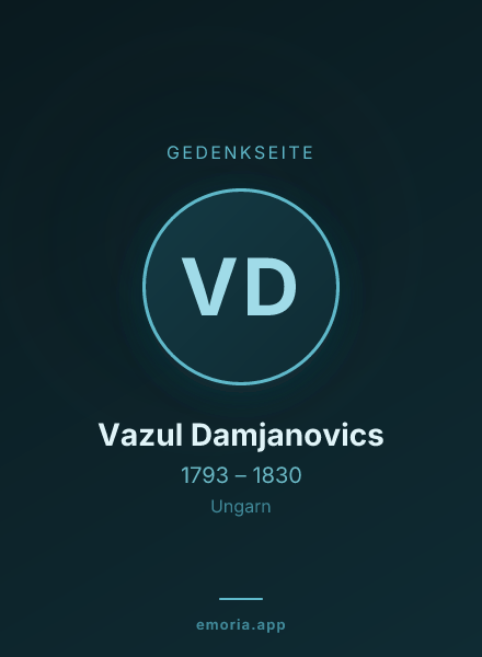 Gedenkportrait von Vazul Damjanovics