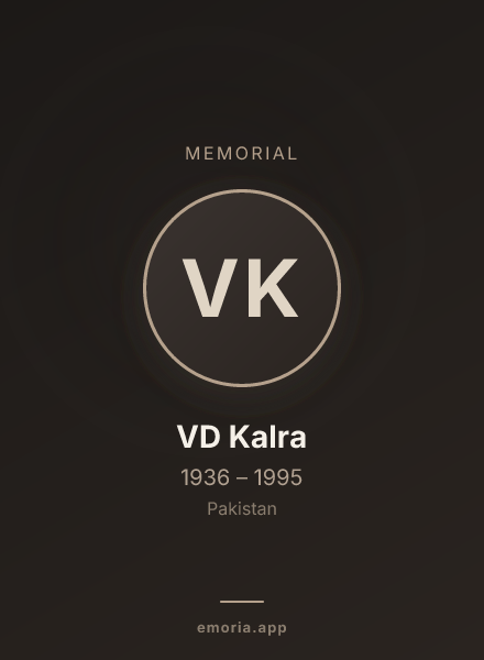 Memorial portrait of VD Kalra
