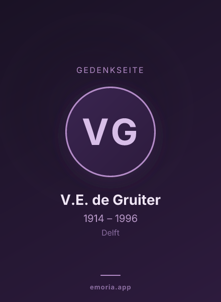 Gedenkportrait von V.E. de Gruiter