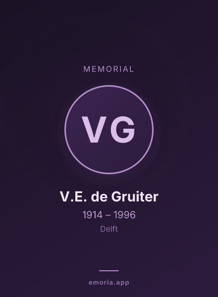 Memorial portrait of V.E. de Gruiter