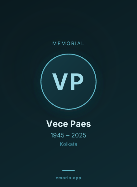 Memorial portrait of Vece Paes