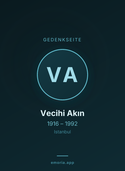Gedenkportrait von Vecihi Akın