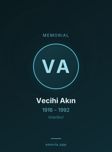 Memorial portrait of Vecihi Akın
