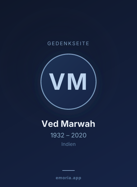 Gedenkportrait von Ved Marwah