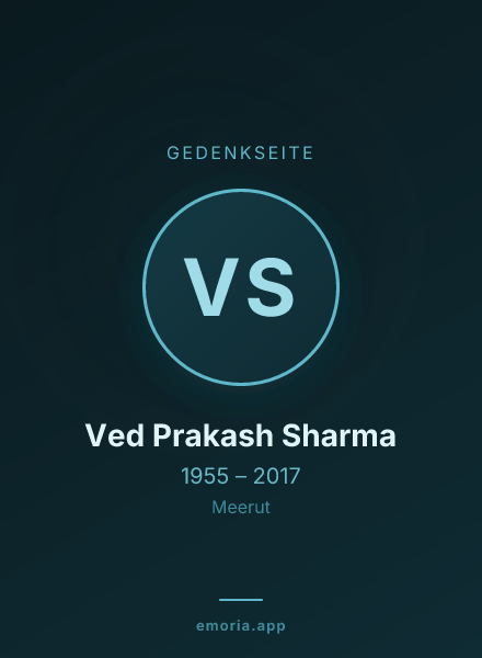 Gedenkportrait von Ved Prakash Sharma