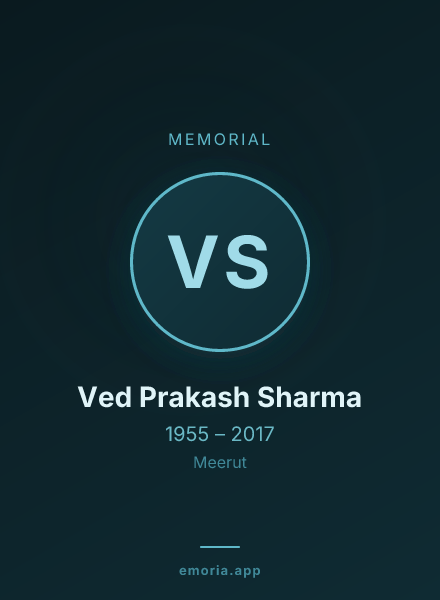 Memorial portrait of Ved Prakash Sharma
