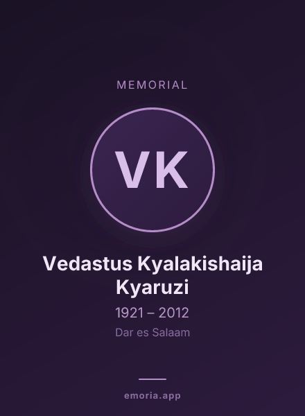 Memorial portrait of Vedastus Kyalakishaija Kyaruzi