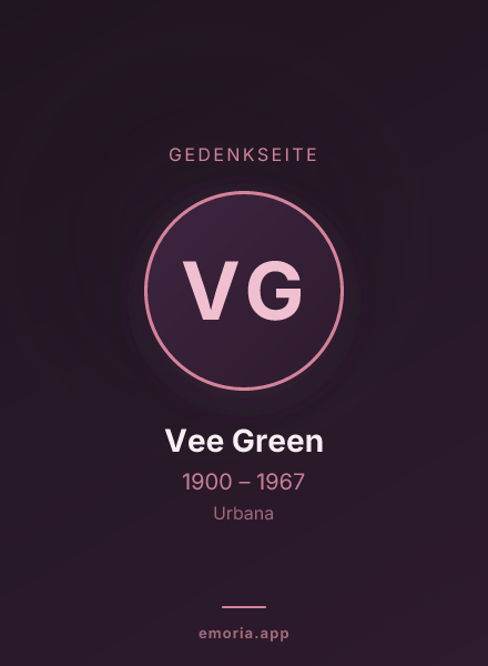 Gedenkportrait von Vee Green