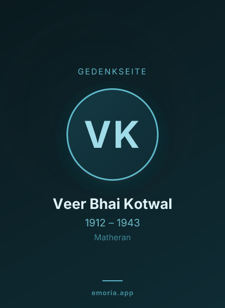 Gedenkportrait von Veer Bhai Kotwal