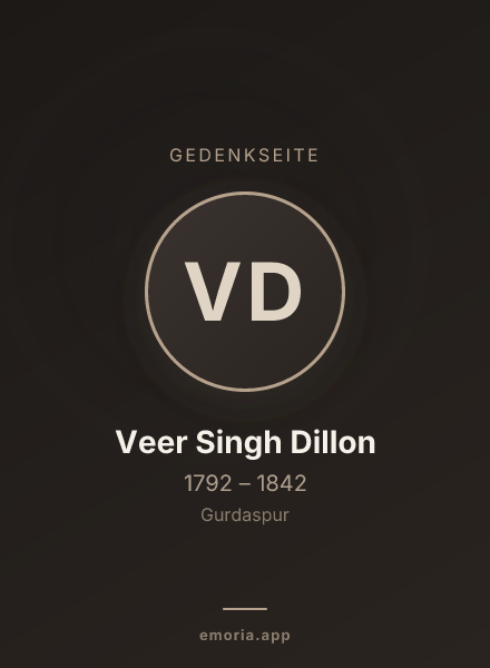 Gedenkportrait von Veer Singh Dillon