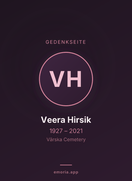 Gedenkportrait von Veera Hirsik