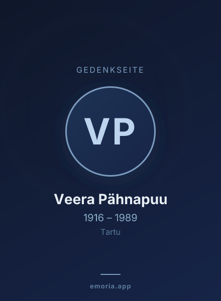Gedenkportrait von Veera Pähnapuu