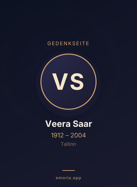 Gedenkportrait von Veera Saar