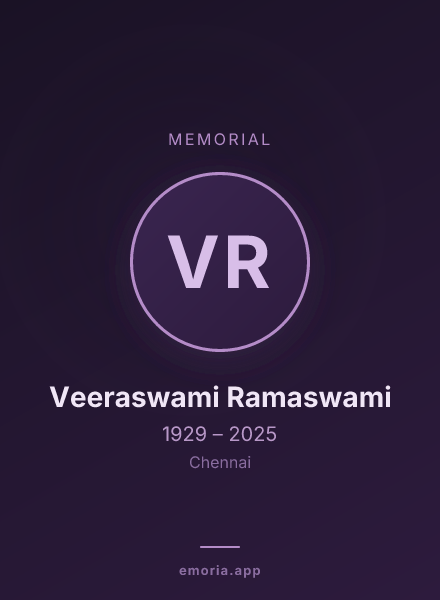 Memorial portrait of Veeraswami Ramaswami