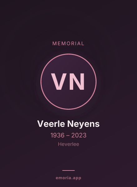 Memorial portrait of Veerle Neyens