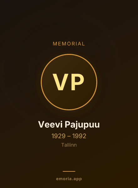 Memorial portrait of Veevi Pajupuu