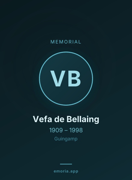 Memorial portrait of Vefa de Bellaing