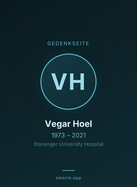 Gedenkportrait von Vegar Hoel