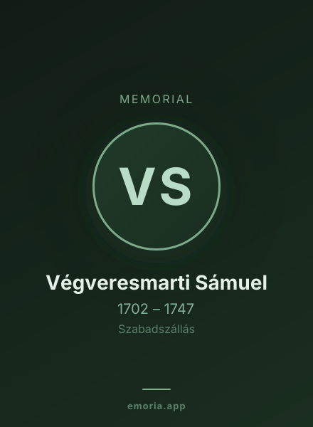 Memorial portrait of Végveresmarti Sámuel