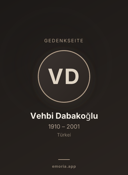 Gedenkportrait von Vehbi Dabakoğlu
