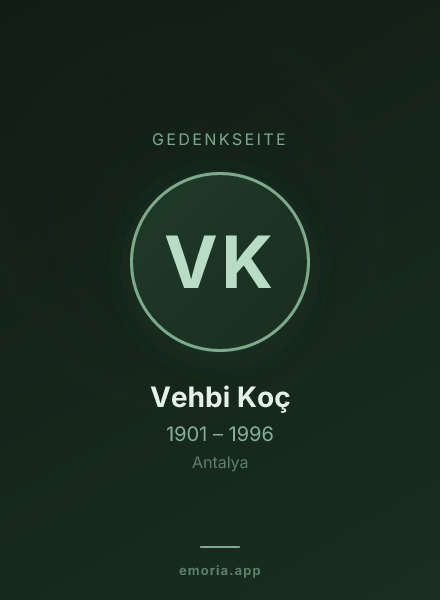 Gedenkportrait von Vehbi Koç