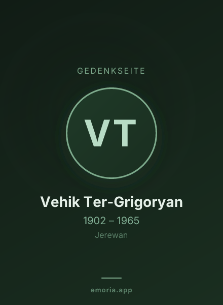 Gedenkportrait von Vehik Ter-Grigoryan