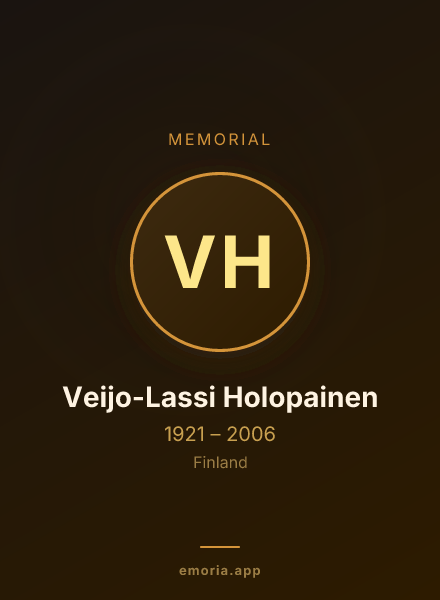 Memorial portrait of Veijo-Lassi Holopainen