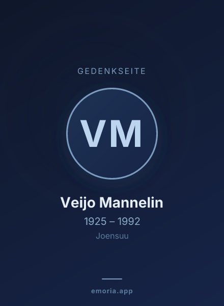Gedenkportrait von Veijo Mannelin