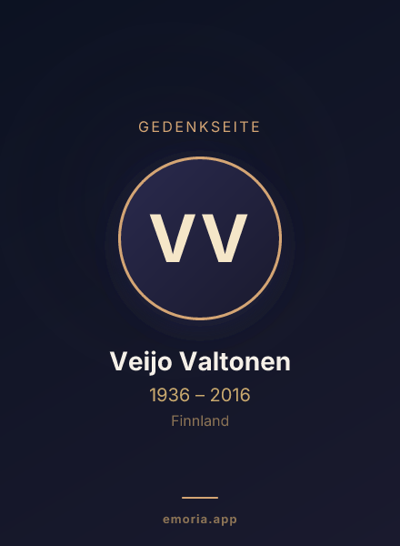 Gedenkportrait von Veijo Valtonen