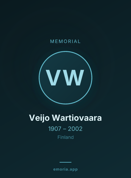 Memorial portrait of Veijo Wartiovaara