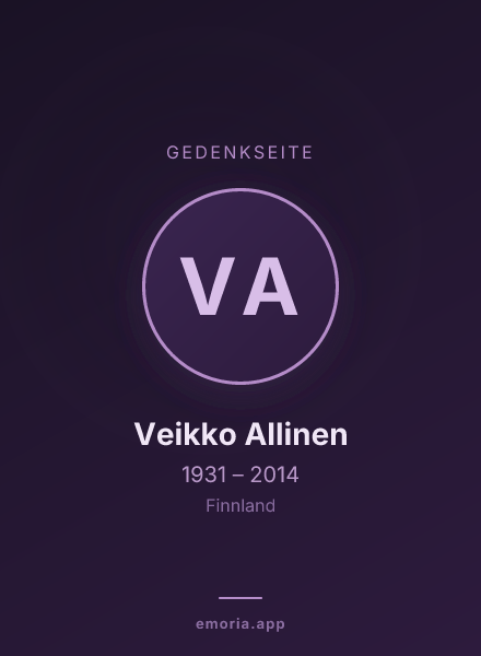 Gedenkportrait von Veikko Allinen