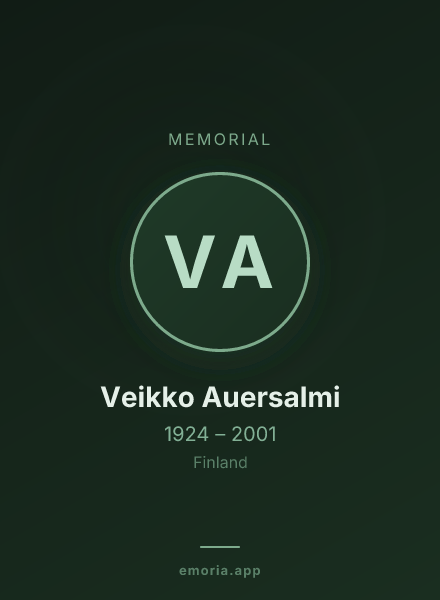 Memorial portrait of Veikko Auersalmi