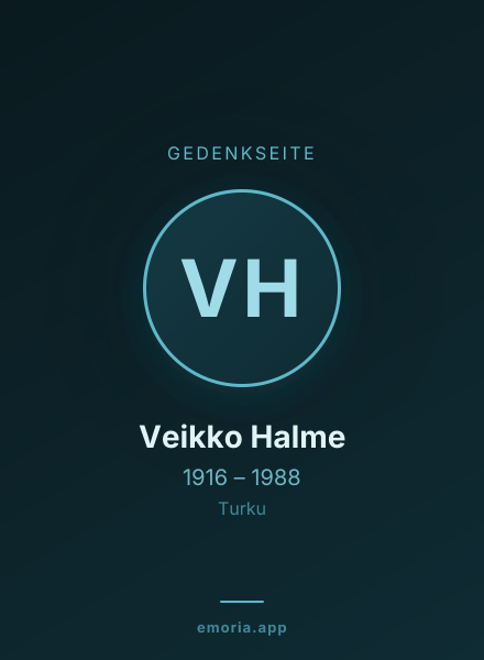 Gedenkportrait von Veikko Halme