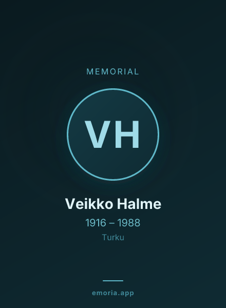 Memorial portrait of Veikko Halme