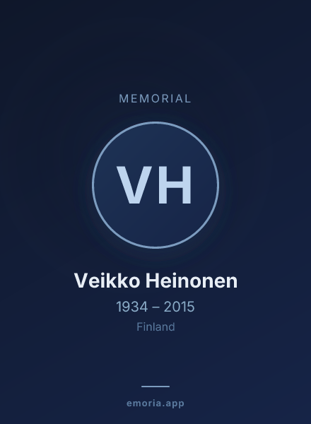 Memorial portrait of Veikko Heinonen