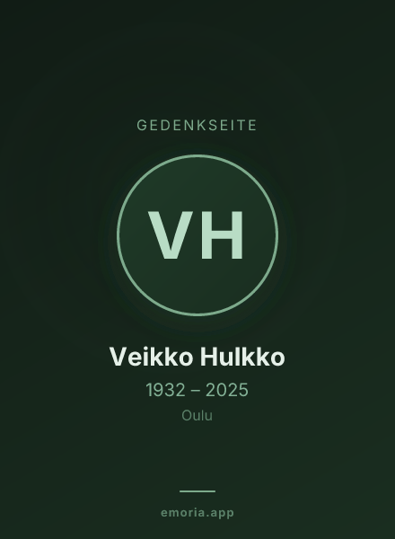 Gedenkportrait von Veikko Hulkko
