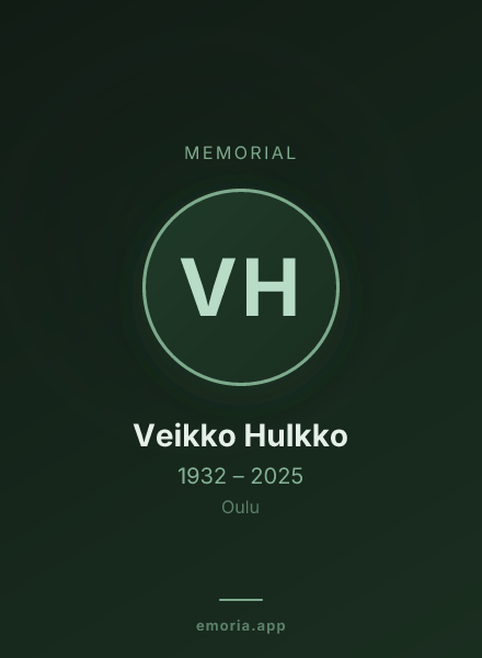 Memorial portrait of Veikko Hulkko