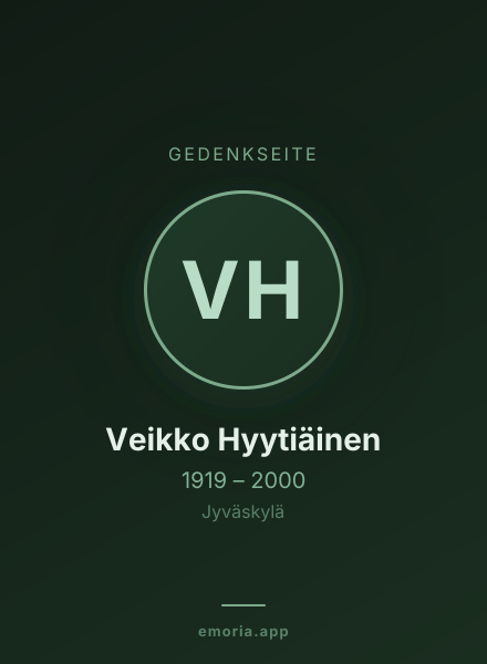 Gedenkportrait von Veikko Hyytiäinen