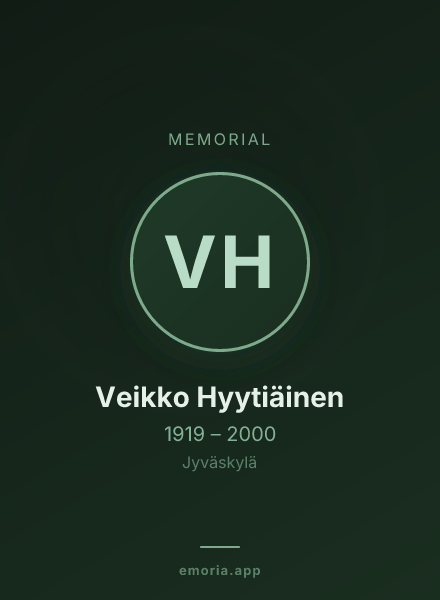 Memorial portrait of Veikko Hyytiäinen
