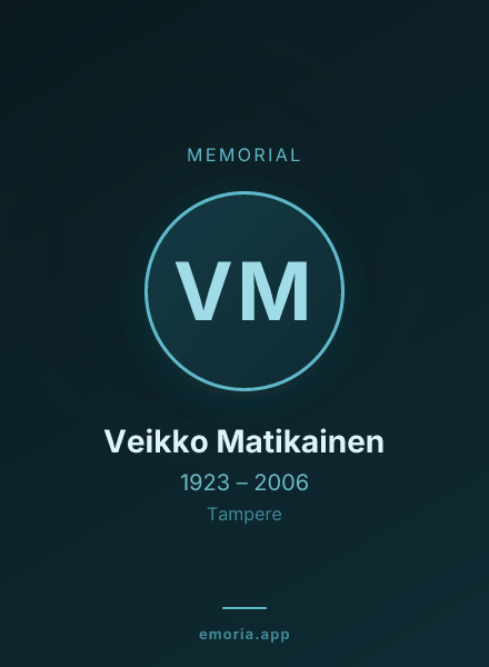 Memorial portrait of Veikko Matikainen